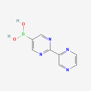 molecular formula C8H7BN4O2 B14090619 (2-(Pyrazin-2-yl)pyrimidin-5-yl)boronic acid 