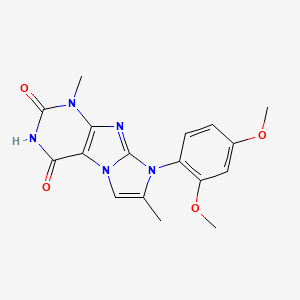 molecular formula C17H17N5O4 B14090620 8-(2,4-dimethoxyphenyl)-4-hydroxy-1,7-dimethyl-1H-imidazo[2,1-f]purin-2(8H)-one 