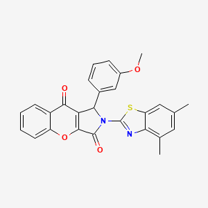 molecular formula C27H20N2O4S B14090634 2-(4,6-Dimethyl-1,3-benzothiazol-2-yl)-1-(3-methoxyphenyl)-1,2-dihydrochromeno[2,3-c]pyrrole-3,9-dione 