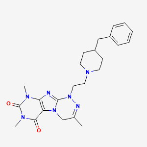 molecular formula C24H31N7O2 B14090636 1-[2-(4-benzylpiperidin-1-yl)ethyl]-3,7,9-trimethyl-1,4-dihydro[1,2,4]triazino[3,4-f]purine-6,8(7H,9H)-dione 