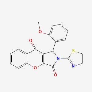 molecular formula C21H14N2O4S B14090645 1-(2-Methoxyphenyl)-2-(1,3-thiazol-2-yl)-1,2-dihydrochromeno[2,3-c]pyrrole-3,9-dione 