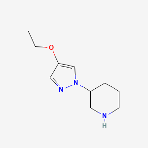molecular formula C10H17N3O B1409066 3-(4-乙氧基吡唑-1-基)-哌啶 CAS No. 1864486-36-1