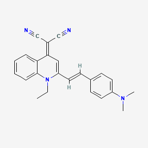 molecular formula C24H22N4 B14090667 (E)-2-(2-(4-(Dimethylamino)styryl)-1-ethylquinolin-4(1H)-ylidene)malononitrile 