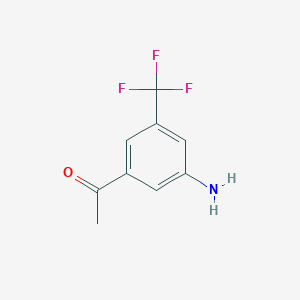 molecular formula C9H8F3NO B14090675 1-[3-Amino-5-(trifluoromethyl)phenyl]ethanone 