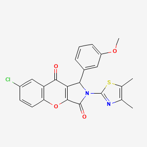 molecular formula C23H17ClN2O4S B14090681 7-Chloro-2-(4,5-dimethyl-1,3-thiazol-2-yl)-1-(3-methoxyphenyl)-1,2-dihydrochromeno[2,3-c]pyrrole-3,9-dione 