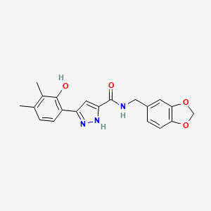 molecular formula C20H19N3O4 B14090694 N-(1,3-benzodioxol-5-ylmethyl)-5-(2-hydroxy-3,4-dimethylphenyl)-1H-pyrazole-3-carboxamide 