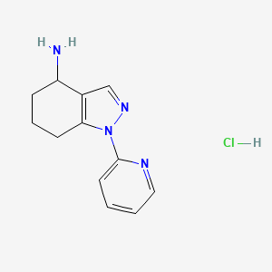 molecular formula C12H15ClN4 B14090715 1-pyridin-2-yl-4,5,6,7-tetrahydro-1{H}-indazol-4-amine 