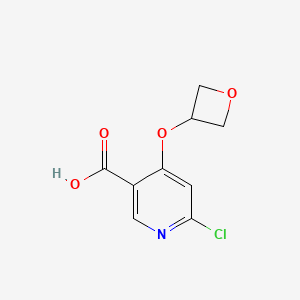 molecular formula C9H8ClNO4 B1409075 6-氯-4-(氧杂环丁-3-氧基)-烟酸 CAS No. 1798295-59-6