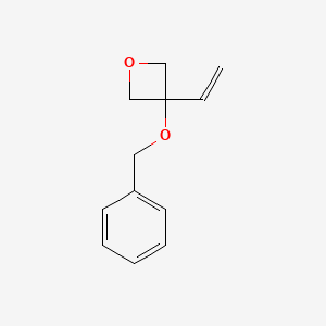 molecular formula C12H14O2 B1409077 3-Benzyloxy-3-vinyloxetane CAS No. 1800559-23-2