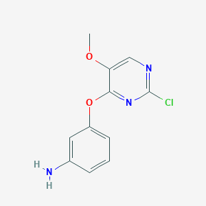 molecular formula C11H10ClN3O2 B1409080 3-(2-Chloro-5-methoxypyrimidin-4-yloxy)-phenylamine CAS No. 1643967-62-7