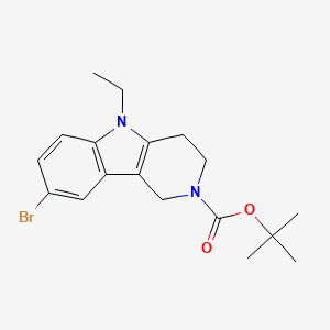 molecular formula C18H23BrN2O2 B1409094 tert-Butyl 8-bromo-5-ethyl-1,3,4,5-tetrahydro-2H-pyrido[4,3-b]indole-2-carboxylate CAS No. 1858256-79-7