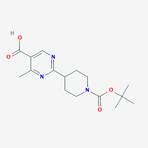 molecular formula C16H23N3O4 B1409095 2-[1-(叔丁氧羰基)哌啶-4-基]-4-甲基嘧啶-5-羧酸 CAS No. 1858256-34-4