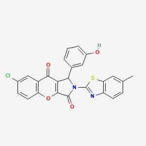 7-Chloro-1-(3-hydroxyphenyl)-2-(6-methyl-1,3-benzothiazol-2-yl)-1,2-dihydrochromeno[2,3-c]pyrrole-3,9-dione