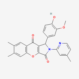 1-(4-Hydroxy-3-methoxyphenyl)-6,7-dimethyl-2-(4-methylpyridin-2-yl)-1,2-dihydrochromeno[2,3-c]pyrrole-3,9-dione