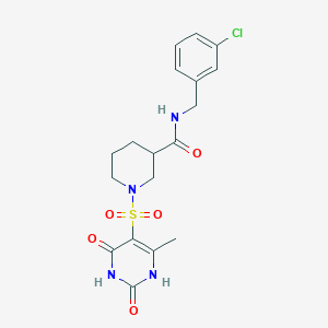 N-(3-chlorobenzyl)-1-[(2,4-dihydroxy-6-methylpyrimidin-5-yl)sulfonyl]piperidine-3-carboxamide