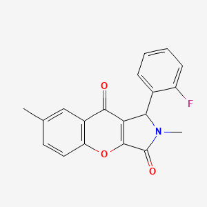 1-(2-Fluorophenyl)-2,7-dimethyl-1,2-dihydrochromeno[2,3-c]pyrrole-3,9-dione