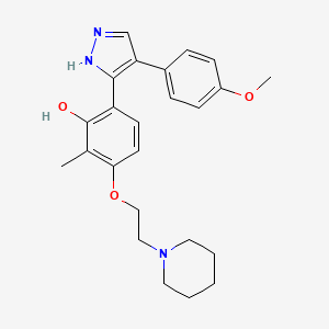 6-[4-(4-methoxyphenyl)-1H-pyrazol-5-yl]-2-methyl-3-[2-(piperidin-1-yl)ethoxy]phenol