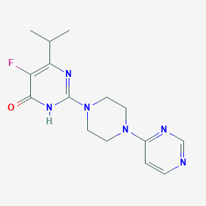 molecular formula C15H19FN6O B14091096 5-Fluoro-6-(propan-2-yl)-2-[4-(pyrimidin-4-yl)piperazin-1-yl]-3,4-dihydropyrimidin-4-one 