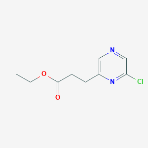 molecular formula C9H11ClN2O2 B1409111 2-Pyrazinepropanoic acid, 6-chloro-, ethyl ester CAS No. 1521263-36-4