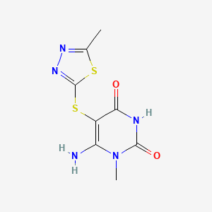 6-amino-1-methyl-5-[(5-methyl-1,3,4-thiadiazol-2-yl)sulfanyl]pyrimidine-2,4(1H,3H)-dione