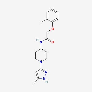 2-(2-Methylphenoxy)-N-[1-(5-methyl-1H-pyrazol-3-yl)piperidin-4-yl]acetamide