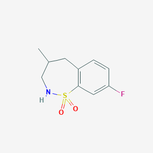 molecular formula C10H12FNO2S B1409113 8-Fluoro-4-methyl-2,3,4,5-tetrahydrobenzo[f][1,2]thiazepine 1,1-dioxide CAS No. 1799979-20-6