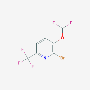 molecular formula C7H3BrF5NO B1409121 2-Bromo-3-difluoromethoxy-6-(trifluoromethyl)pyridine CAS No. 1227582-81-1