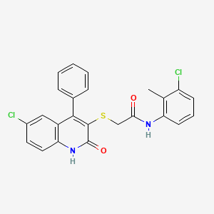 2-[(6-chloro-2-hydroxy-4-phenylquinolin-3-yl)sulfanyl]-N-(3-chloro-2-methylphenyl)acetamide