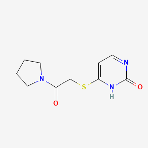 molecular formula C10H13N3O2S B14091268 6-(2-oxo-2-pyrrolidin-1-ylethyl)sulfanyl-1H-pyrimidin-2-one 