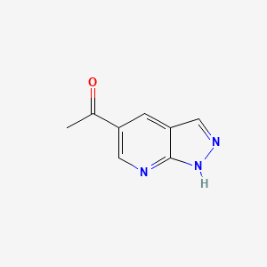 molecular formula C8H7N3O B1409139 1-(1H-吡唑并[3,4-b]吡啶-5-基)乙酮 CAS No. 1256794-87-2