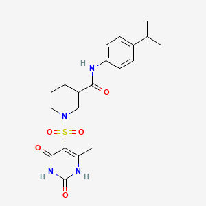 1-[(2,4-dihydroxy-6-methylpyrimidin-5-yl)sulfonyl]-N-[4-(propan-2-yl)phenyl]piperidine-3-carboxamide