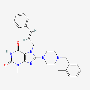 7-cinnamyl-3-methyl-8-(4-(2-methylbenzyl)piperazin-1-yl)-1H-purine-2,6(3H,7H)-dione