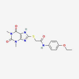 2-[(1,3-dimethyl-2,6-dioxo-2,3,6,9-tetrahydro-1H-purin-8-yl)sulfanyl]-N-(4-ethoxyphenyl)acetamide