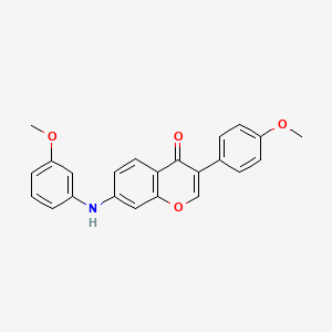 3-(4-methoxyphenyl)-7-((3-methoxyphenyl)amino)-4H-chromen-4-one