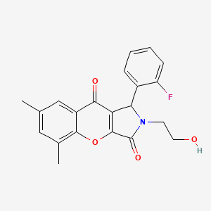 1-(2-Fluorophenyl)-2-(2-hydroxyethyl)-5,7-dimethyl-1,2-dihydrochromeno[2,3-c]pyrrole-3,9-dione