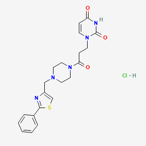 1-(3-oxo-3-(4-((2-phenylthiazol-4-yl)methyl)piperazin-1-yl)propyl)pyrimidine-2,4(1H,3H)-dione hydrochloride