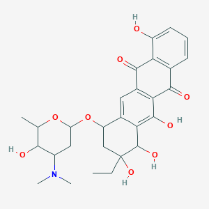 7-[4-(dimethylamino)-5-hydroxy-6-methyloxan-2-yl]oxy-9-ethyl-4,9,10,11-tetrahydroxy-8,10-dihydro-7H-tetracene-5,12-dione