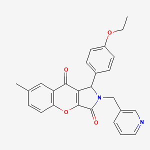 molecular formula C26H22N2O4 B14091616 1-(4-Ethoxyphenyl)-7-methyl-2-(pyridin-3-ylmethyl)-1,2-dihydrochromeno[2,3-c]pyrrole-3,9-dione 