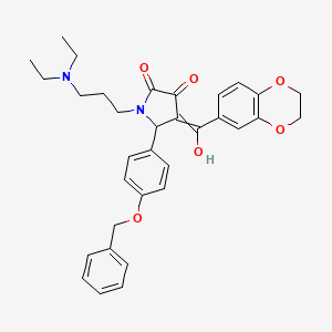 1-[3-(Diethylamino)propyl]-4-[2,3-dihydro-1,4-benzodioxin-6-yl(hydroxy)methylidene]-5-(4-phenylmethoxyphenyl)pyrrolidine-2,3-dione