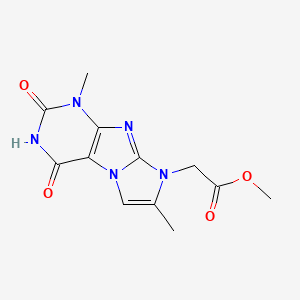 methyl (4-hydroxy-1,7-dimethyl-2-oxo-1,2-dihydro-8H-imidazo[2,1-f]purin-8-yl)acetate