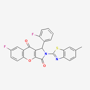 7-Fluoro-1-(2-fluorophenyl)-2-(6-methyl-1,3-benzothiazol-2-yl)-1,2-dihydrochromeno[2,3-c]pyrrole-3,9-dione