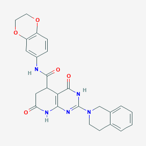 N-(2,3-dihydro-1,4-benzodioxin-6-yl)-2-(3,4-dihydroisoquinolin-2(1H)-yl)-4,7-dioxo-3,4,5,6,7,8-hexahydropyrido[2,3-d]pyrimidine-5-carboxamide