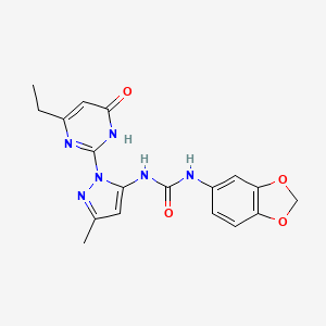 1-(benzo[d][1,3]dioxol-5-yl)-3-(1-(4-ethyl-6-oxo-1,6-dihydropyrimidin-2-yl)-3-methyl-1H-pyrazol-5-yl)urea