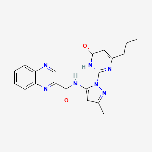 N-(3-methyl-1-(6-oxo-4-propyl-1,6-dihydropyrimidin-2-yl)-1H-pyrazol-5-yl)quinoxaline-2-carboxamide