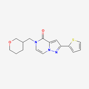 5-[(oxan-3-yl)methyl]-2-(thiophen-2-yl)-4H,5H-pyrazolo[1,5-a]pyrazin-4-one