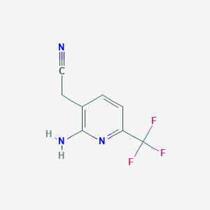 molecular formula C8H6F3N3 B1409197 2-Amino-6-(trifluoromethyl)pyridine-3-acetonitrile CAS No. 1227598-80-2