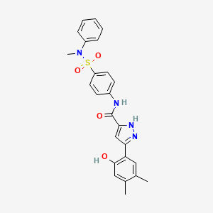 5-(2-hydroxy-4,5-dimethylphenyl)-N-{4-[methyl(phenyl)sulfamoyl]phenyl}-1H-pyrazole-3-carboxamide