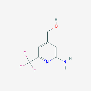 molecular formula C7H7F3N2O B1409200 2-Amino-6-(trifluoromethyl)pyridine-4-methanol CAS No. 1227603-65-7