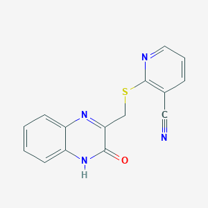 2-{[(3-Oxo-3,4-dihydroquinoxalin-2-yl)methyl]sulfanyl}pyridine-3-carbonitrile