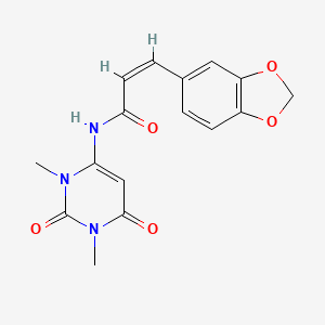 (Z)-3-(benzo[d][1,3]dioxol-5-yl)-N-(1,3-dimethyl-2,6-dioxo-1,2,3,6-tetrahydropyrimidin-4-yl)acrylamide